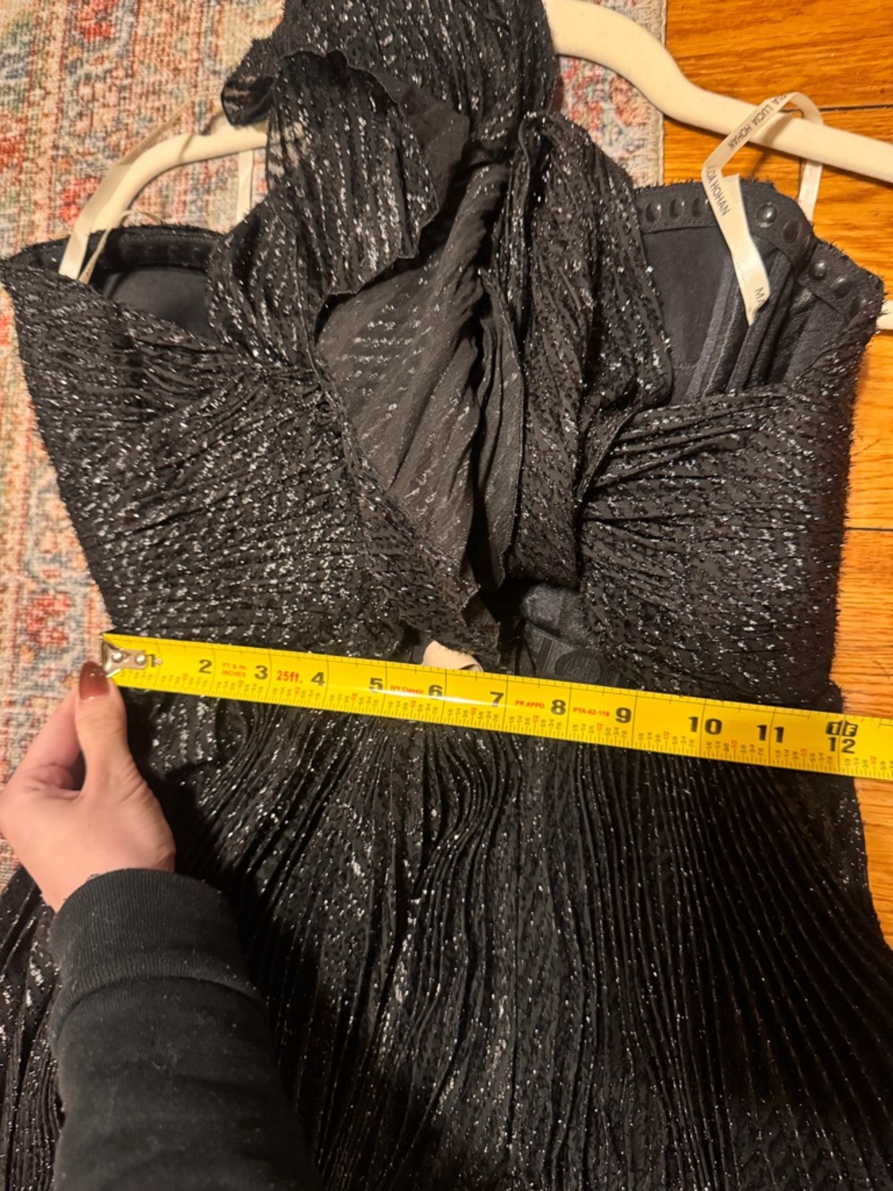 Maria Lucia Hohan Venus Strapless Black Pleated Cocktail Evening Dress Gown - Picture 7 of 10
